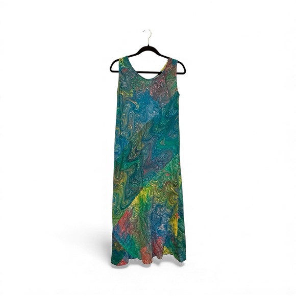 Susan Marling Handmade Original 100% Silk Marbled Dress Size S/M - Picture 1 of 9